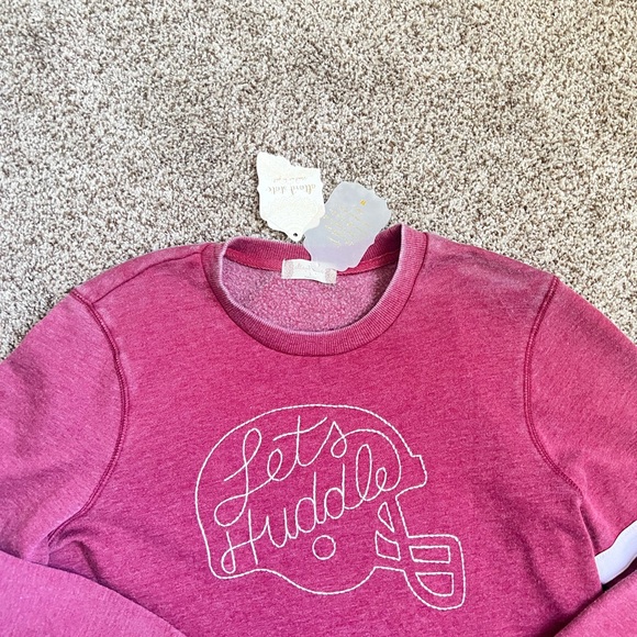 Altar'd State Pink Crew Neck Sweater with Football Design NWT - Picture 2 of 5